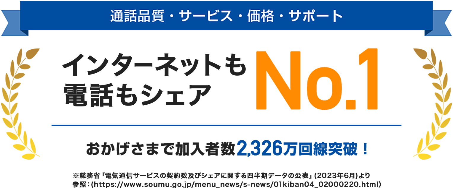 インターネットも電話もシェアNo1