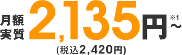 月額実質2,135円